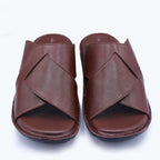 Men's Leather Slippers in Deep Mocha Brown