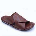Men's Leather Slippers in Deep Mocha Brown