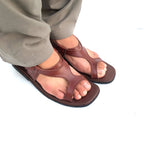Mustard Bron Leather Panjedar Chappal