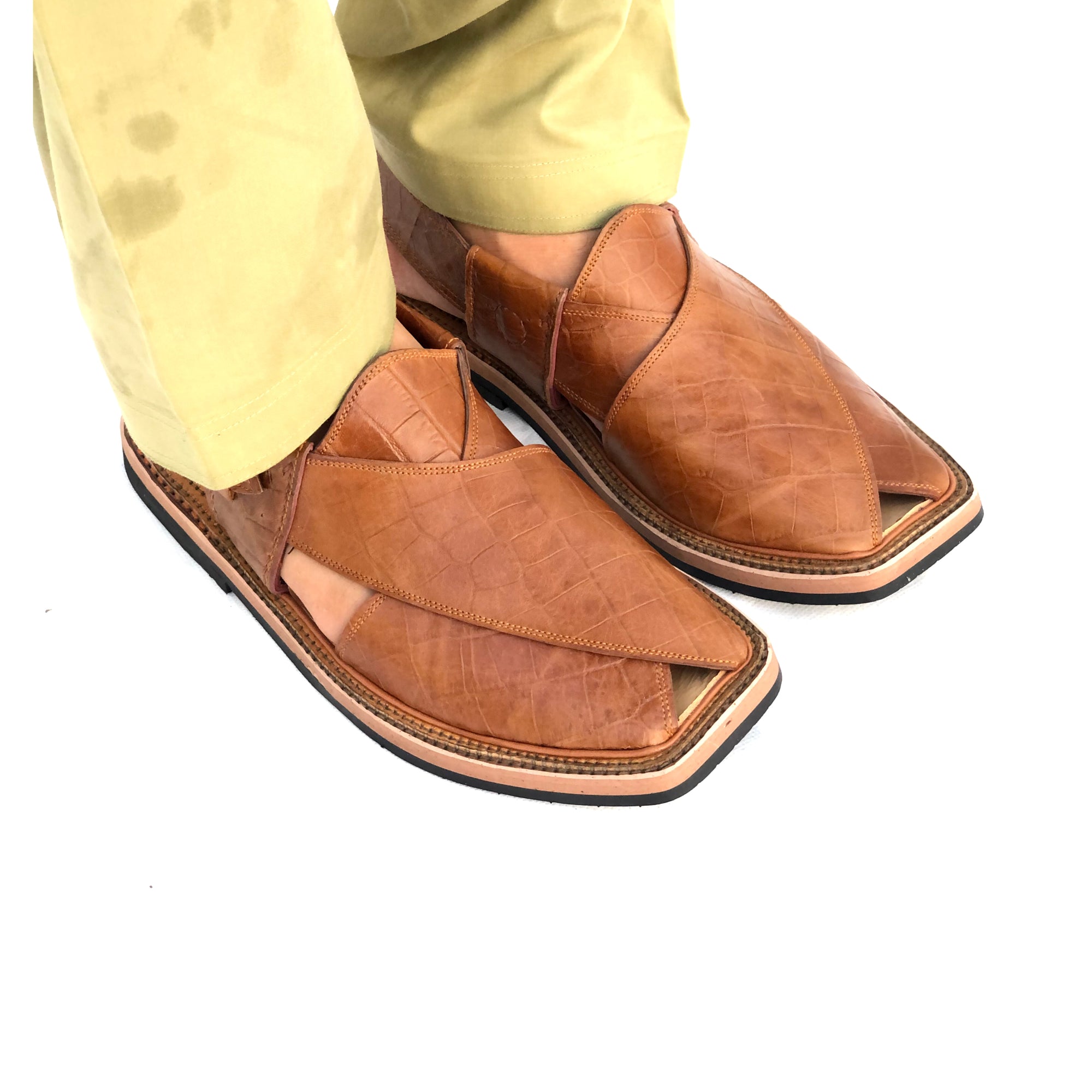 Handmade Double Sole Leather Chappal – Light Tan