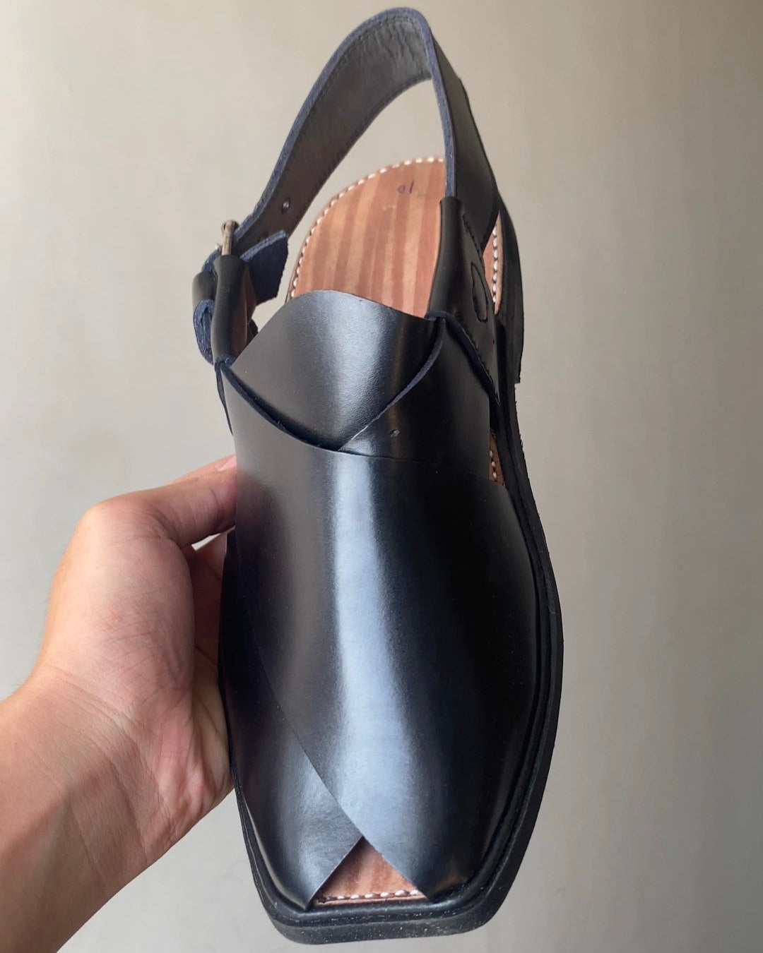 Smart Zalmi Pure Leather Chappal | Black | Handmade