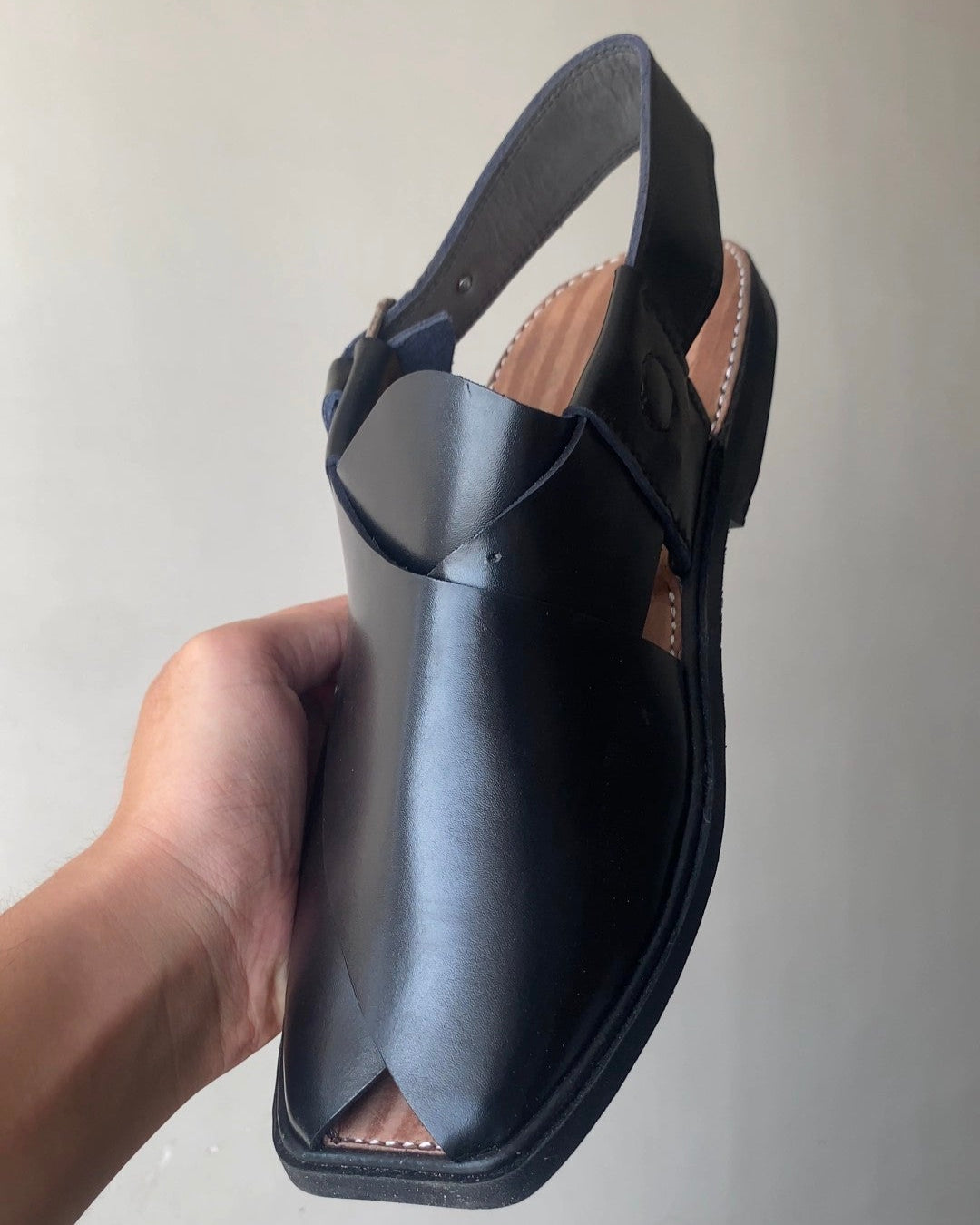 Smart Zalmi Pure Leather Chappal | Black | Handmade